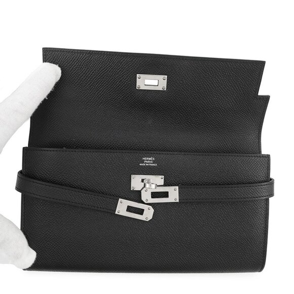 HERMES Kelly wallet Epsom Black - Picture 12 of 13